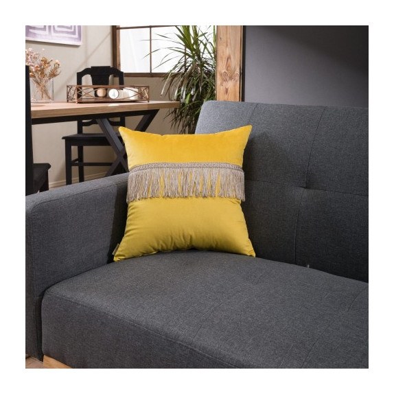 Μαξιλάρι Διακόσμησης Teoran Velvet 14 Με Κρόσι - 45x45cm...