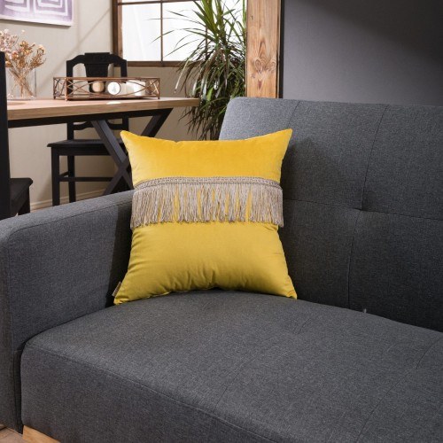 Μαξιλάρι Διακόσμησης Teoran Velvet 14 Με Κρόσι - 45x45c