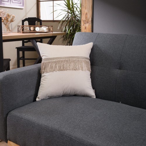 Μαξιλαροθήκη Διακόσμησης Teoran Velvet 01 Με Κρόσι - 45x45cm