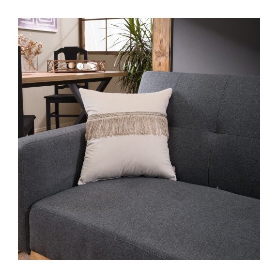 Μαξιλαροθήκη Διακόσμησης Teoran Velvet 01 Με Κρόσι - 30x50cm