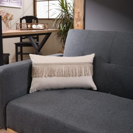 Μαξιλάρι Διακόσμησης Teoran Velvet 01 Με Κρόσι - 30x50cm με γέμιση