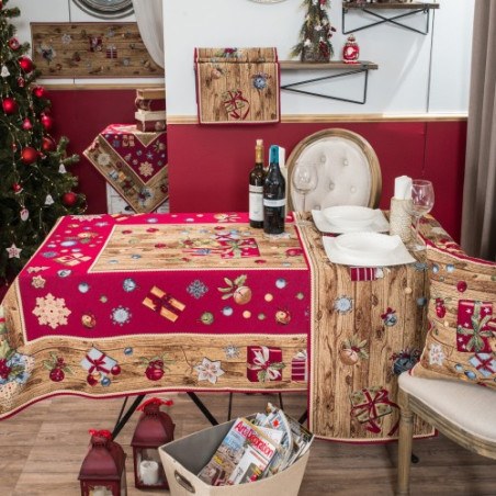 Χριστουγεννιάτικη Τραπεζομάντηλο Teoran Gift - 140x220cm