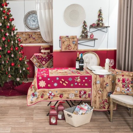 Χριστουγεννιάτικη Τραπεζομάντηλο Teoran Gift - 140x180cm