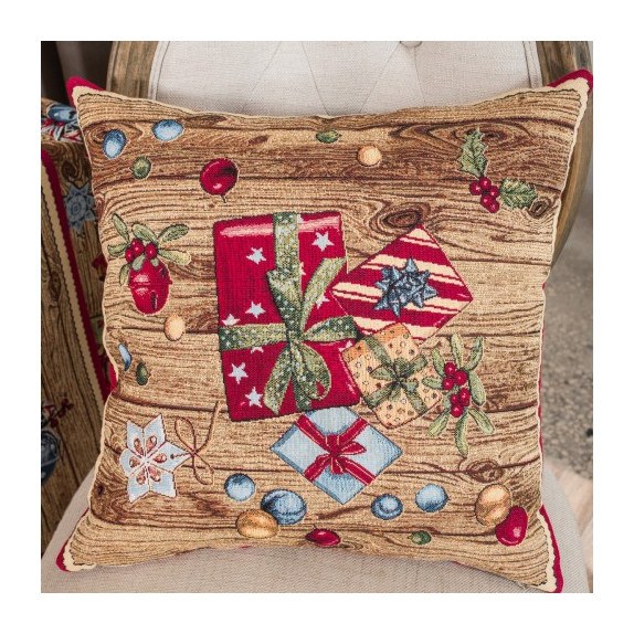 Χριστουγεννιάτικη Μαξιλαροθήκη Teoran Gift - 45x45cm