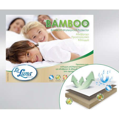 Σετ Αδιάβροχες Προστατευτικές Μαξιλαροθήκες La Luna Bamboo 50x70