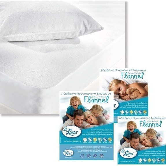Aδιάβροχο κάλυμμα στρώματος Flannel LaLuna 120x200+35