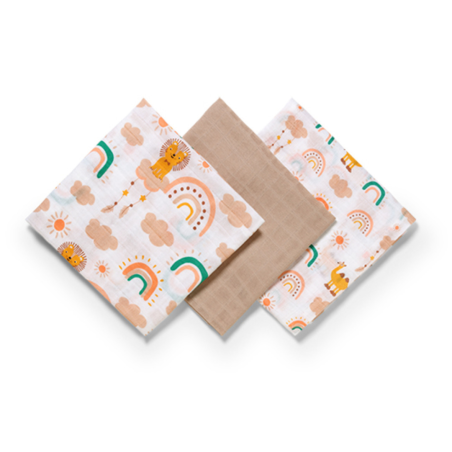 Σετ Πάνες Μουσελίνες 3 Τεμαχίων BabyOno Bamboo Τυρκουάζ BN348/08 70x70