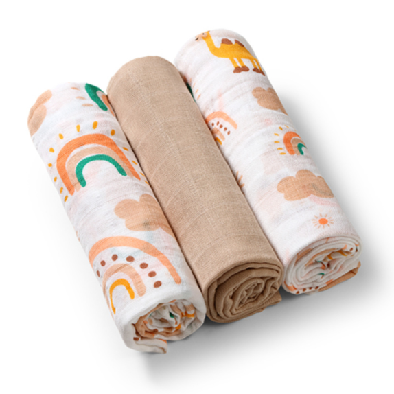 Σετ Πάνες Μουσελίνες 3 Τεμαχίων BabyOno Bamboo Τυρκουάζ...