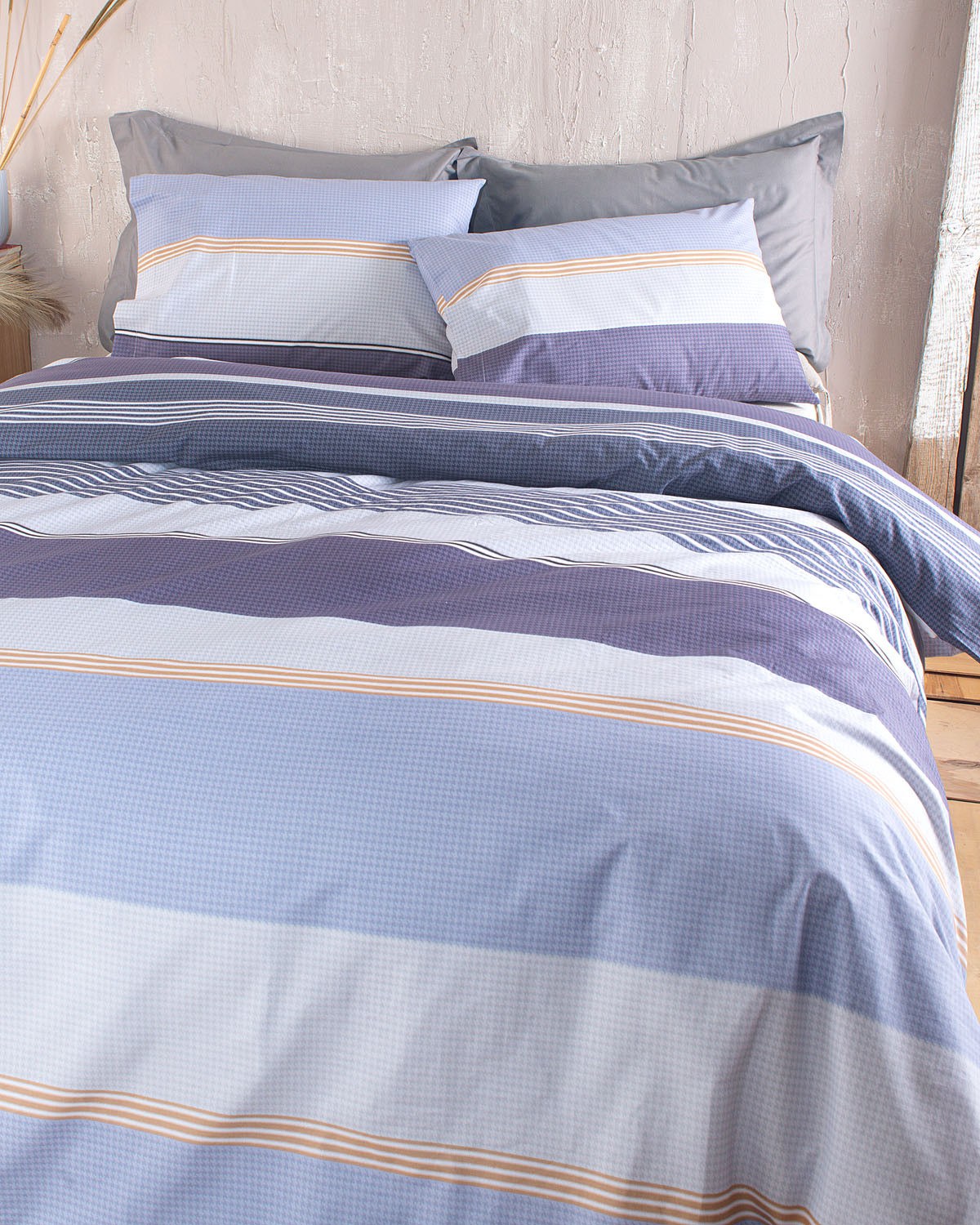 Σετ Παπλωματοθήκη Μονή 2 Τεμαχίων Rythmos Boost Μπλε 16