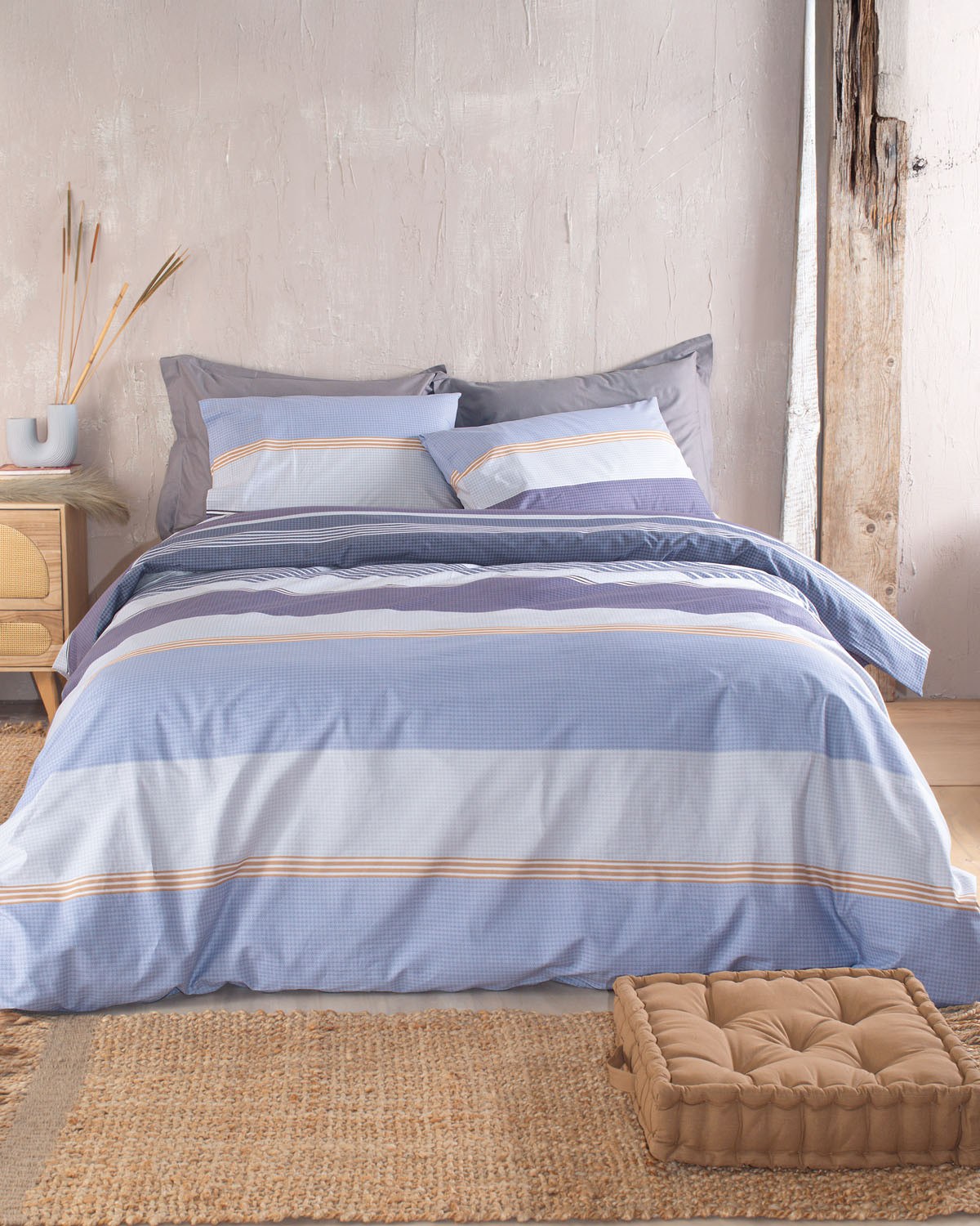 Σετ Μαξιλαροθήκες 2 Τεμαχίων Rythmos Boost Μπλε 50x70