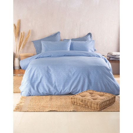 Σετ Σεντόνια King Size 4 Τεμαχίων Rythmos Masters Μπλε 260x280