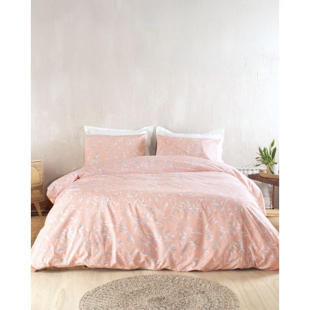 Σετ Σεντόνια King Size 4 Τεμαχίων Rythmos Loreta Ροζ 260x280