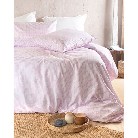 Σετ Σεντόνια King Size 4 Τεμαχίων Rythmos Pacify Ροζ 270x290