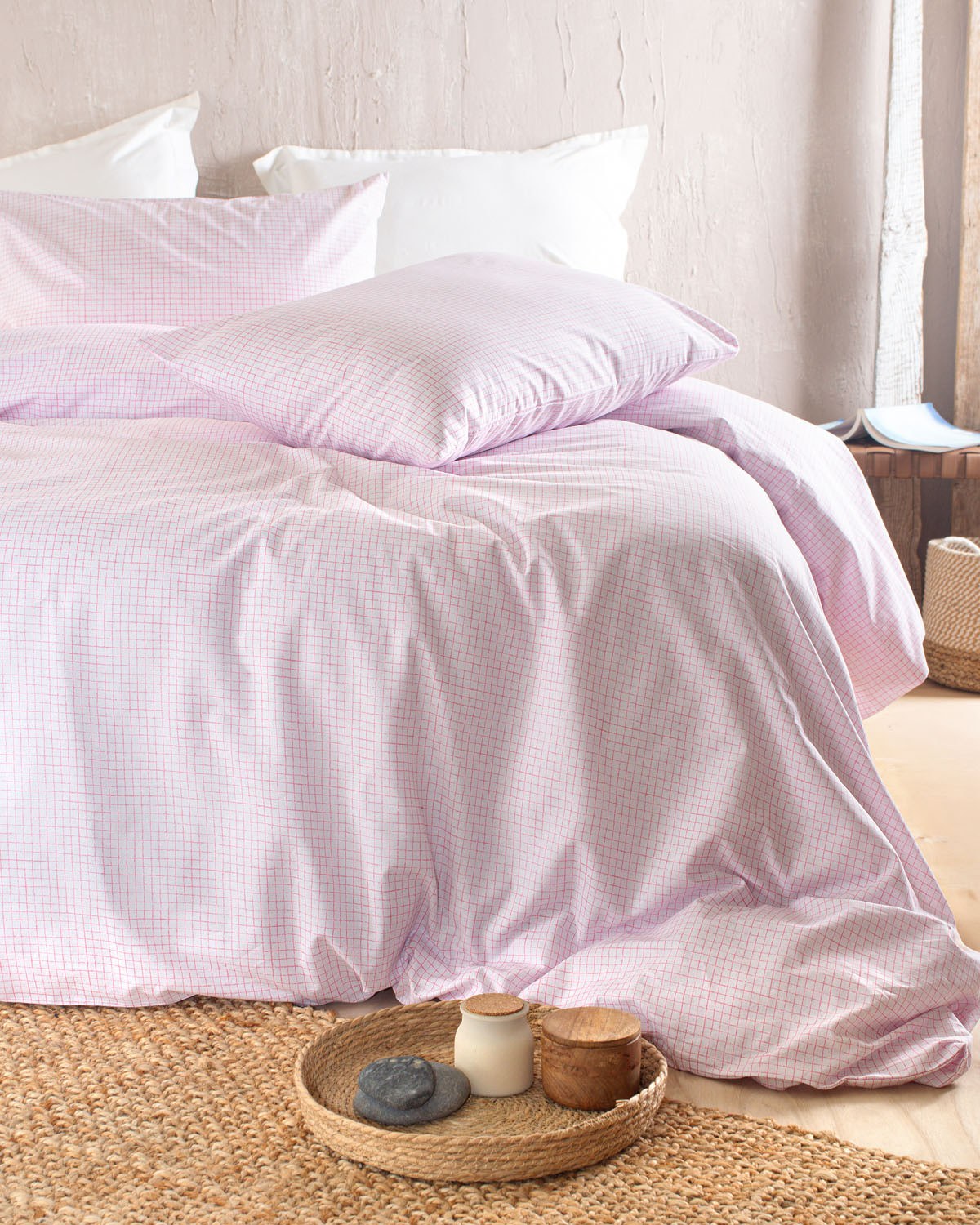 Σετ Σεντόνια King Size 4 Τεμαχίων Rythmos Pacify Ροζ 27