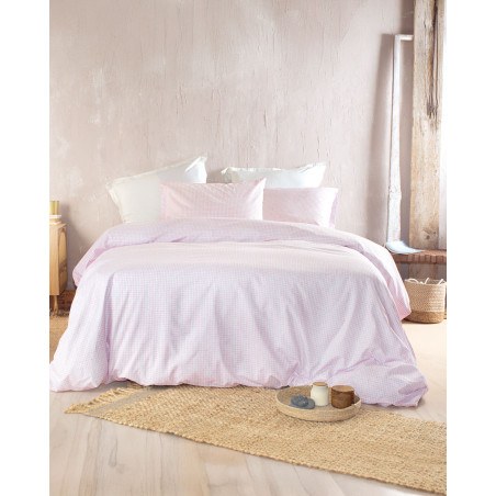 Σετ Σεντόνια King Size 4 Τεμαχίων Rythmos Pacify Ροζ 270x290