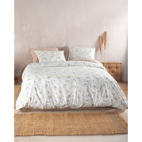 Σετ Σεντόνια King Size 4 Τεμαχίων Rythmos Sorin Μπλε 270x290