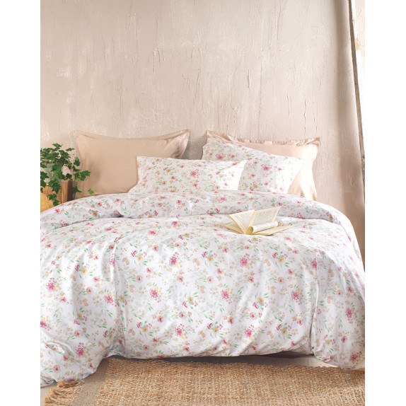 Σετ Σεντόνια King Size 4 Τεμαχίων Rythmos Sorin Ροζ 270x290