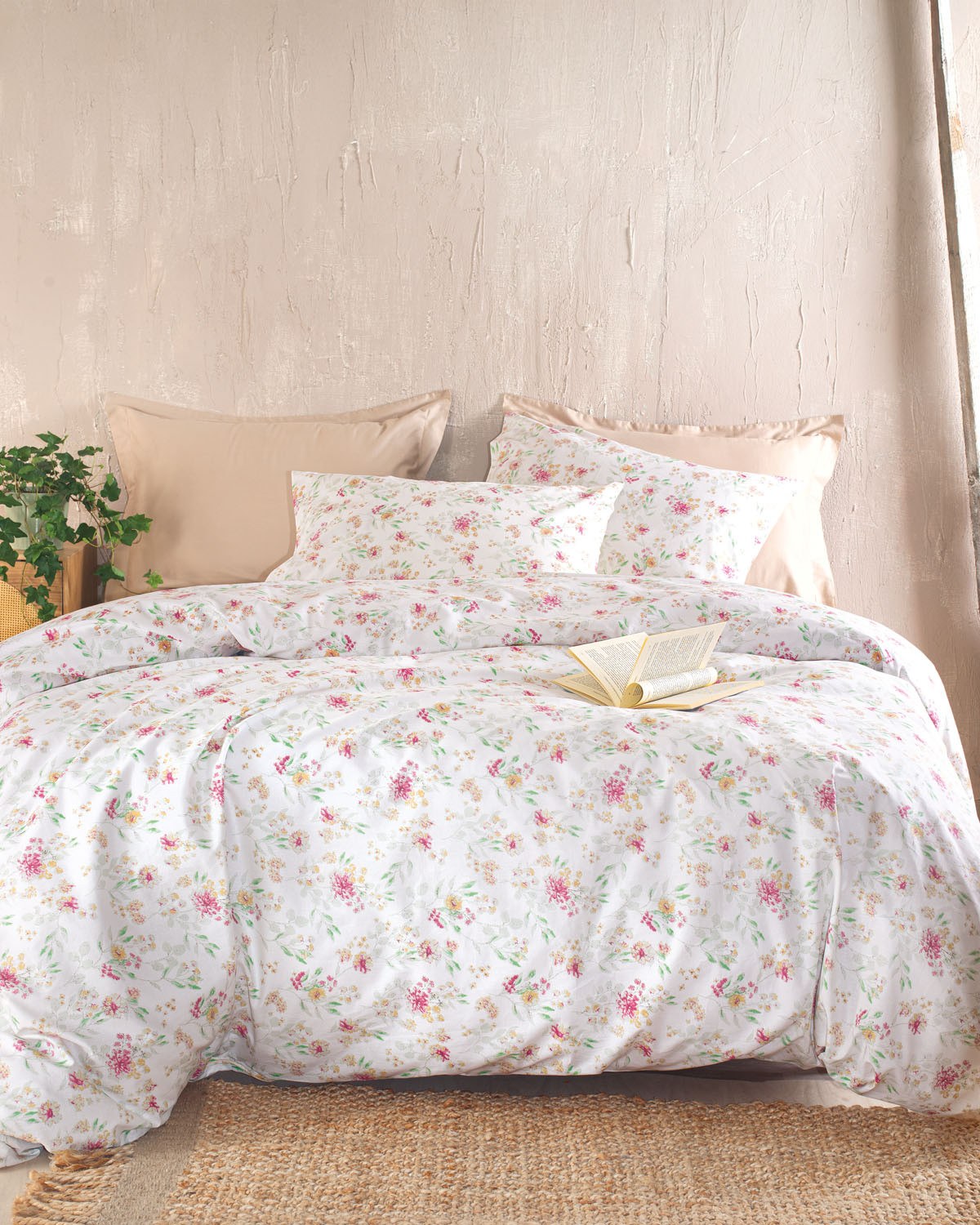 Σετ Σεντόνια King Size 4 Τεμαχίων Rythmos Sorin Ροζ 270x290