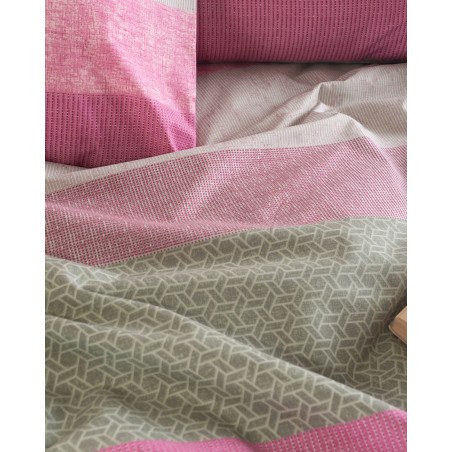Σετ Κουβερλί Μονό 2 Τεμαχίων Rythmos Robin Ροζ 160x240