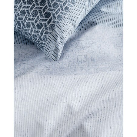 Σετ Σεντόνια King Size 4 Τεμαχίων Rythmos Robin Μπλε 260x280