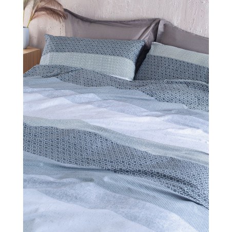 Σετ Σεντόνια Υπέρδιπλα 4 Τεμαχίων Rythmos Robin Μπλε 230x260