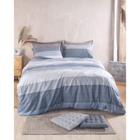 Σετ Πάπλωμα Υπέρδιπλο 3 Τεμαχίων Rythmos Robin Μπλε 220x240