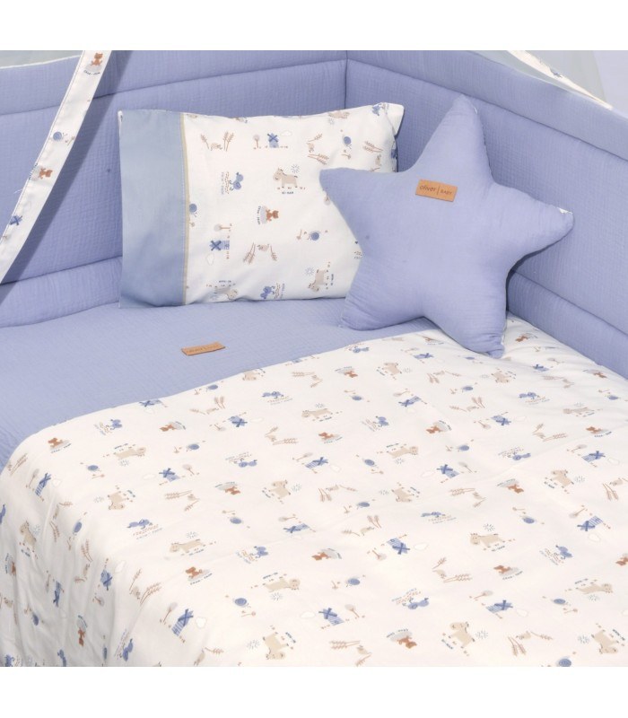 Πάπλωμα Εκρού & Παπλ/κη Εμπριμέ Σχ - 414 Baby Oliver