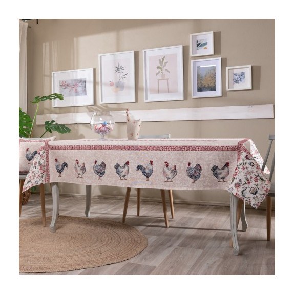 Τραπεζομάντηλο Teoran Rooster - 140x140cm