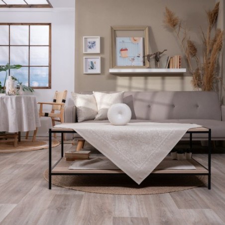 Καρέ & Τραβέρσα Teoran Peony 01 Σετ 2 τεμαχίων - 100x100cm & 40x100cm