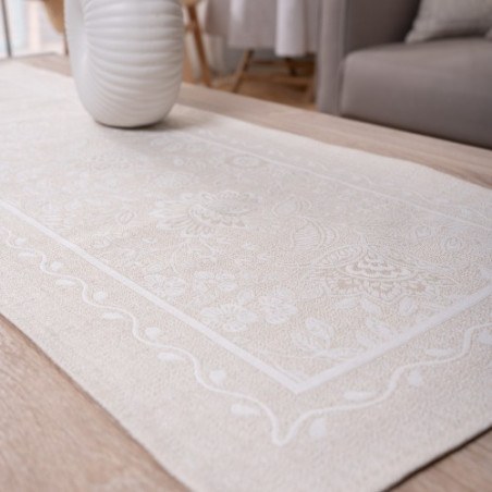 Καρέ & Τραβέρσα Teoran Peony 01 Σετ 2 τεμαχίων - 100x100cm & 40x100cm