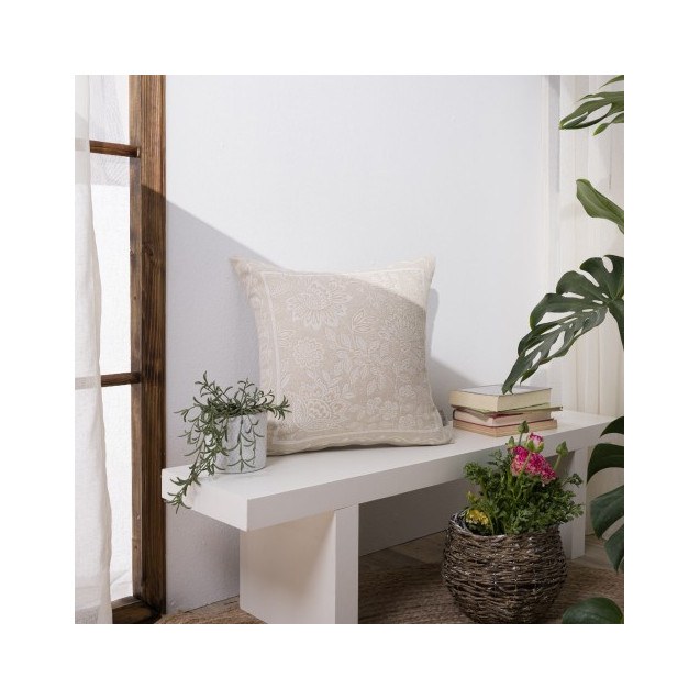 Μαξιλαροθήκη Teoran Peony 01 - 45x45cm με γέμιση