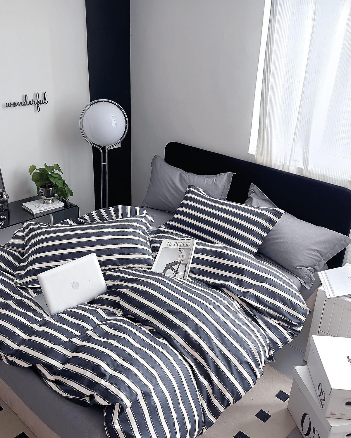 Σετ Σεντόνια Υπέρδιπλα 4 Τεμαχίων Rythmos Midnight 230x