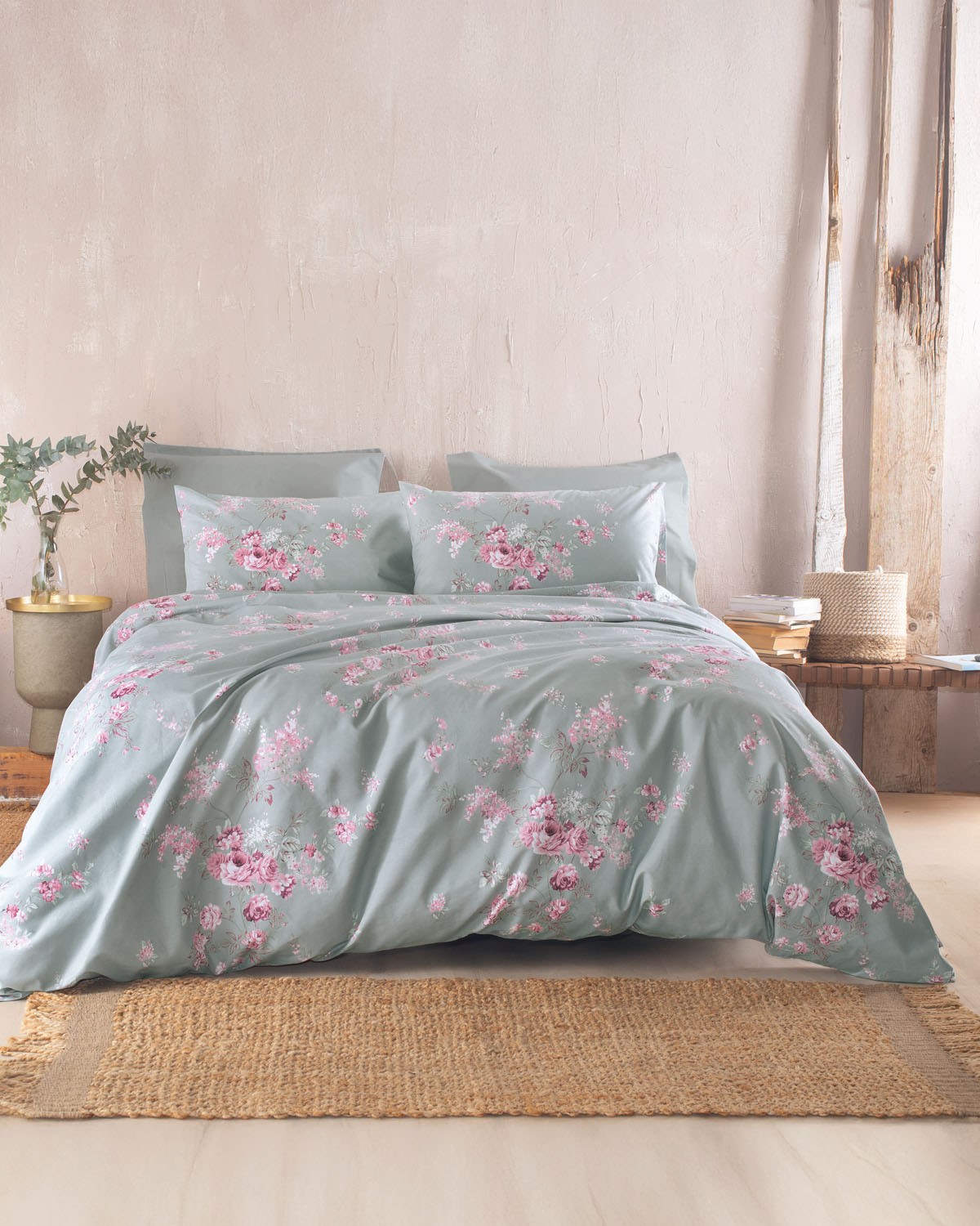 Σετ Σεντόνια King Size 4 Τεμαχίων Rythmos Springtime Πρασινο 270x290