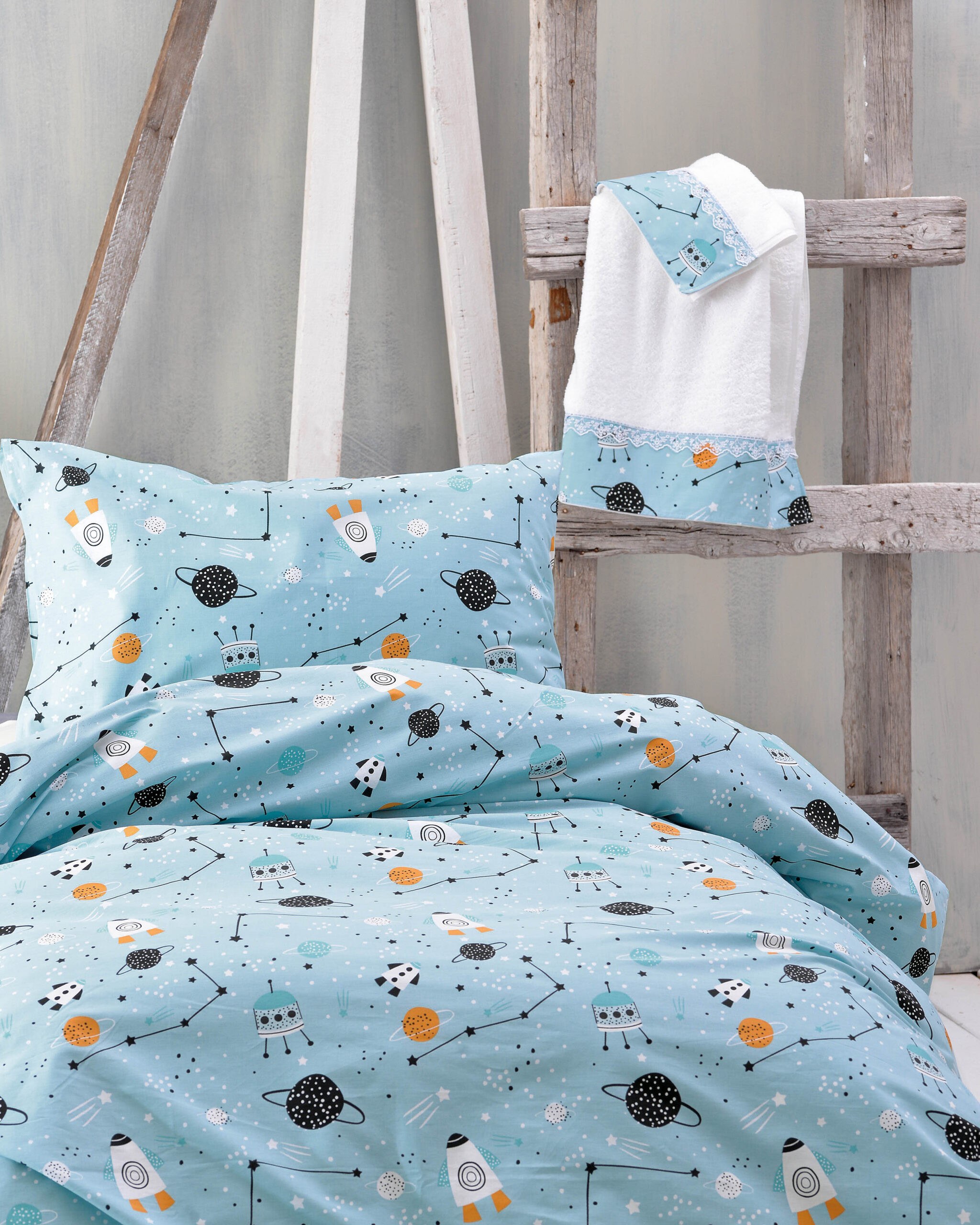 Σετ Παιδικές Μαξιλαροθήκες 2 Τεμαχίων Rythmos Astroworld 50x70