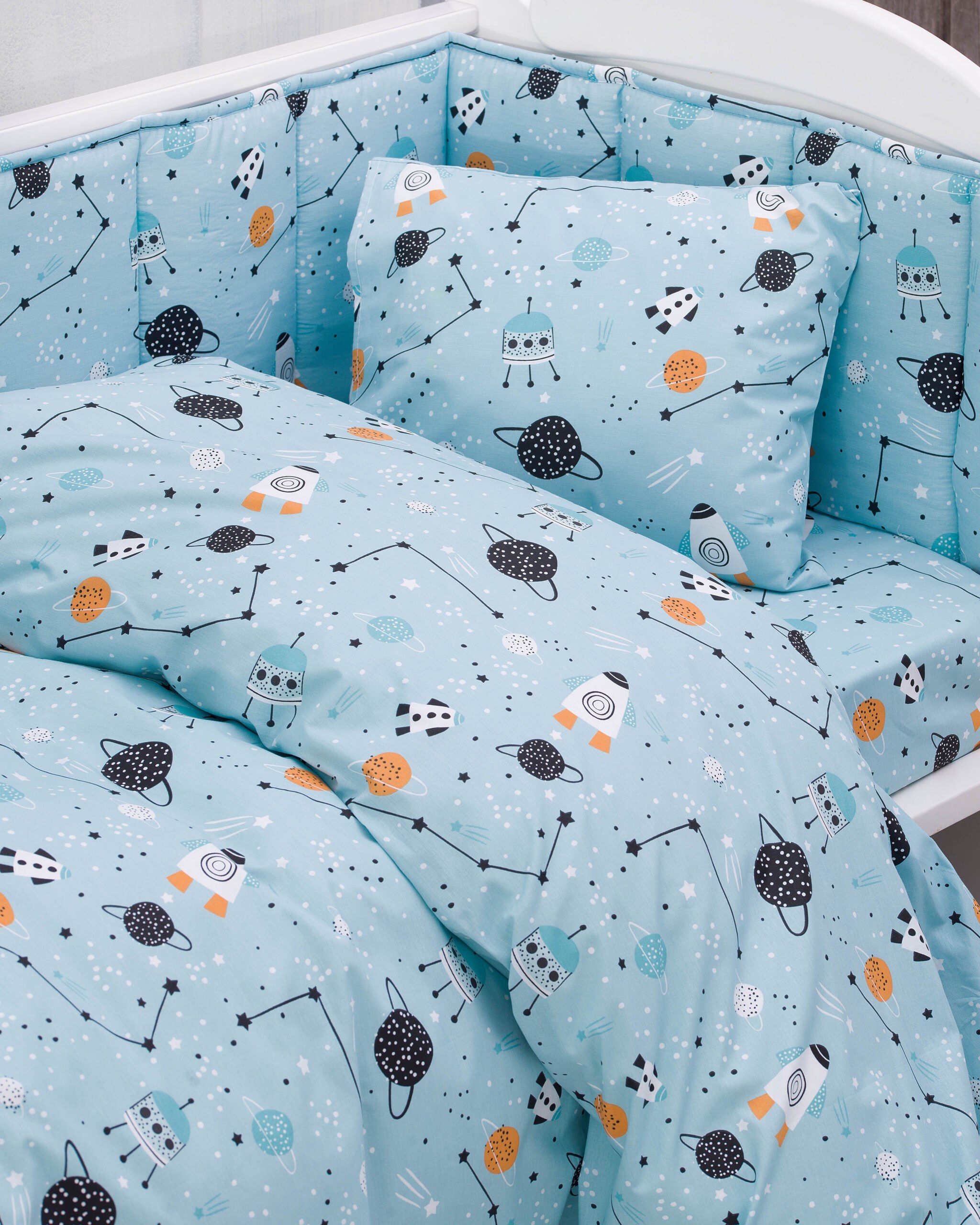 Σετ Σεντόνια Κούνιας 3 Τεμαχίων Rythmos Astroworld 120x160