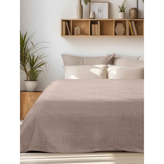 Κουβέρτα Πικέ PIKONA BROWN