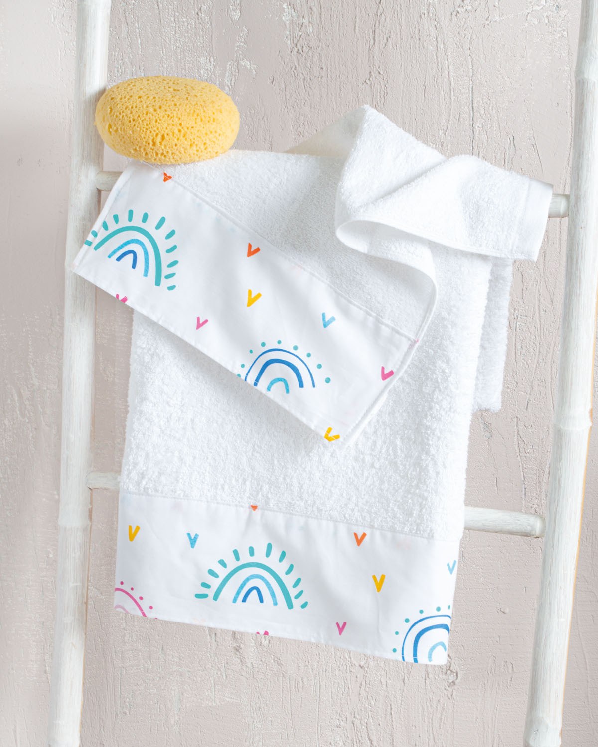 Rythmos Σετ Βρεφικές Πετσέτες 2 Τεμαχίων Rythmos Rainbow 30x50,70x140