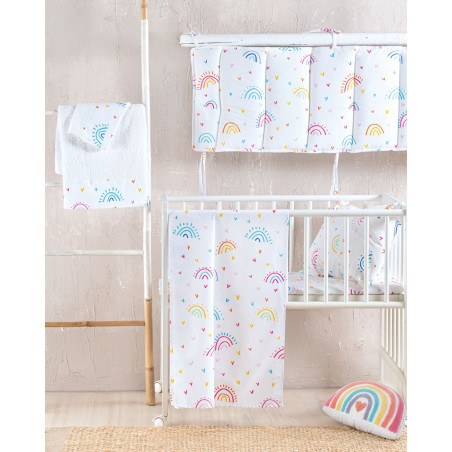 Σετ Σεντόνια Κούνιας 3 Τεμαχίων Rythmos Rainbow 120x160