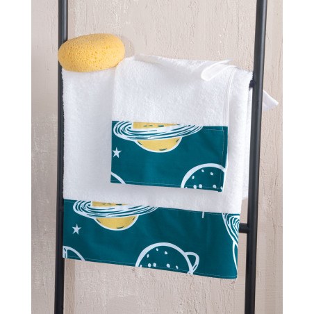 Σετ Παπλωματοθήκη Κούνιας 2 Τεμαχίων Rythmos Saturn Πετρολ 110x160