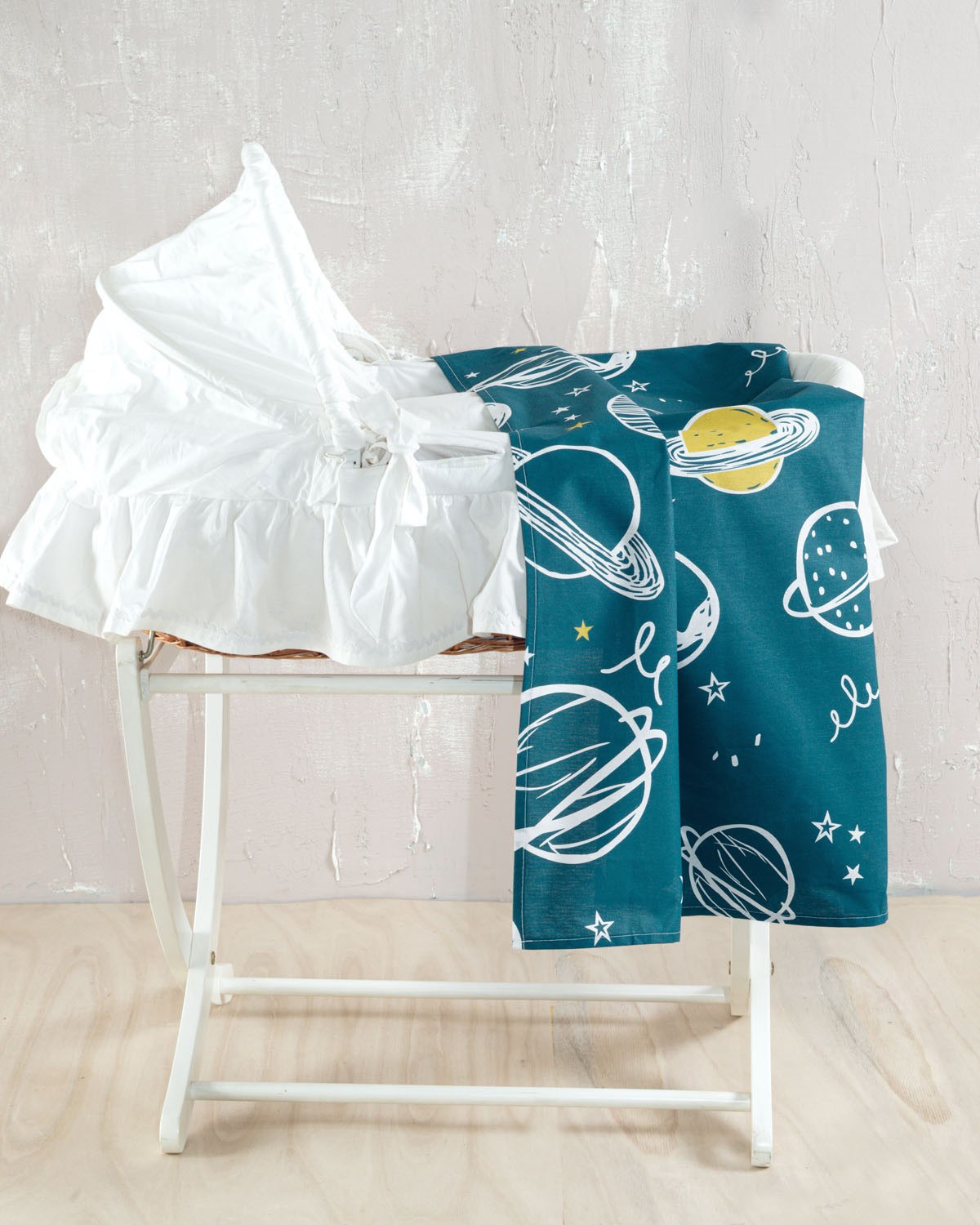 Σεντόνι Λίκνου Rythmos Saturn Πετρολ 80x110