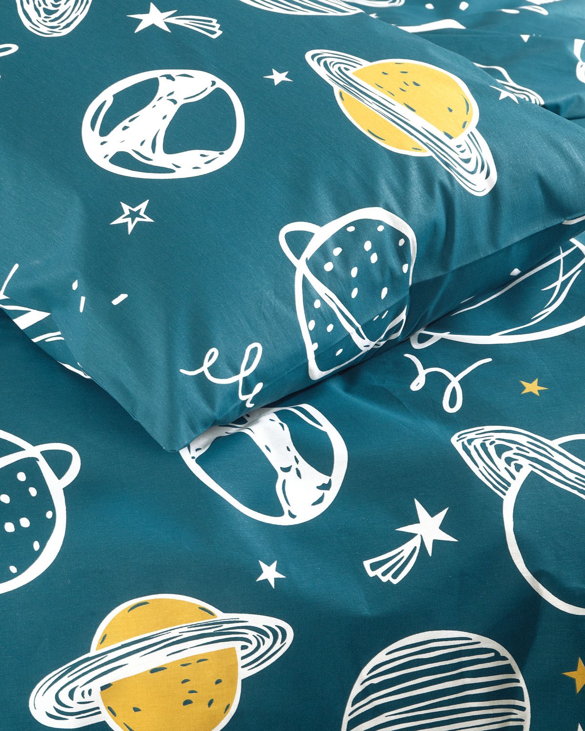 Σετ Παιδικές Μαξιλαροθήκες 2 Τεμαχίων Rythmos Saturn Πετρολ 50x70