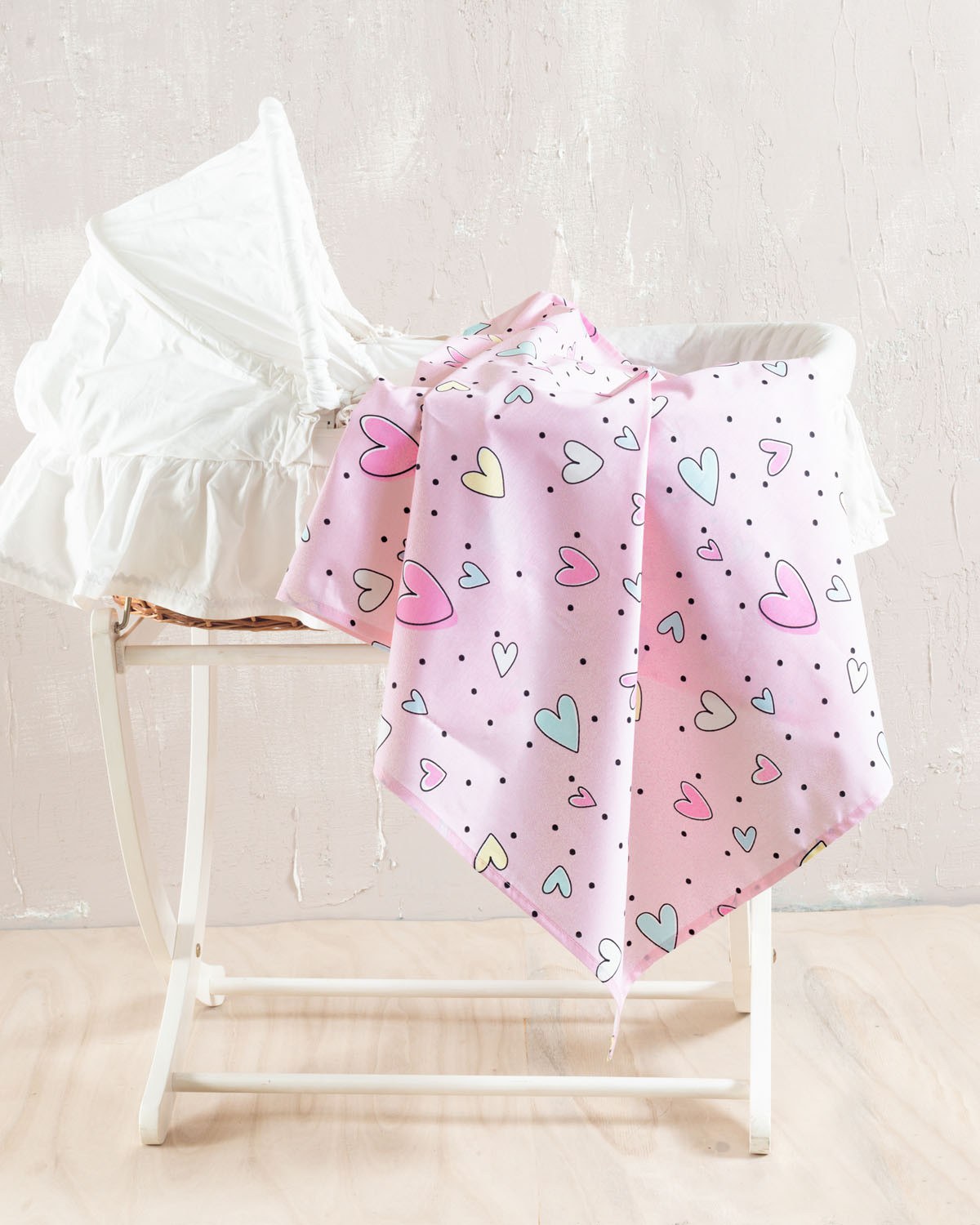 Σεντόνι Λίκνου Rythmos Pop Hearts 80x110