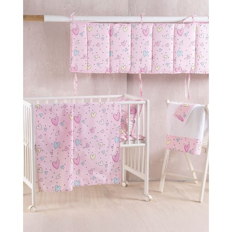 Σετ Σεντόνια Κούνιας 3 Τεμαχίων Rythmos Pop Hearts 120x160