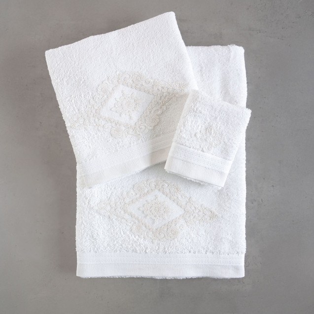Σετ Πετσέτες 3 Τεμαχίων Rythmos Cordelia Λευκο...