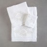 Σετ Πετσέτες 3 Τεμαχίων Rythmos Cordelia Λευκο 30x50,50x90,80x150