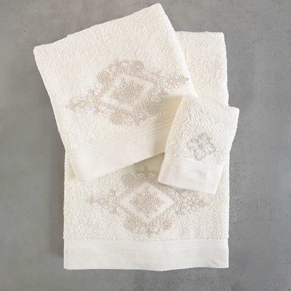 Σετ Πετσέτες 3 Τεμαχίων Rythmos Cordelia Εκρου...