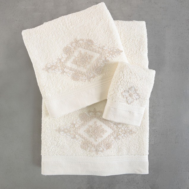 Σετ Πετσέτες 3 Τεμαχίων Rythmos Cordelia Εκρου...