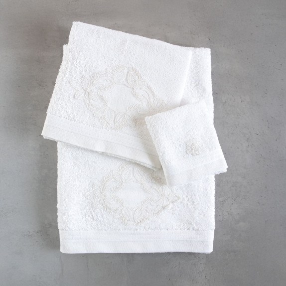 Σετ Πετσέτες 3 Τεμαχίων Rythmos Agnes Λευκο...