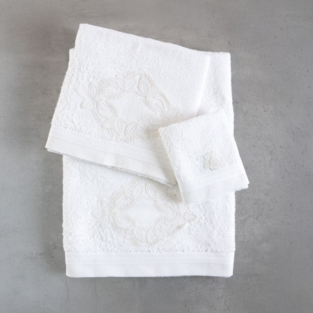 Σετ Πετσέτες 3 Τεμαχίων Rythmos Agnes Λευκο...