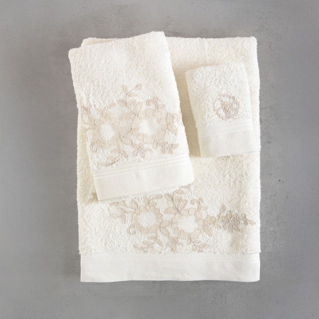 Σετ Πετσέτες 3 Τεμαχίων Rythmos Rhea Εκρου...